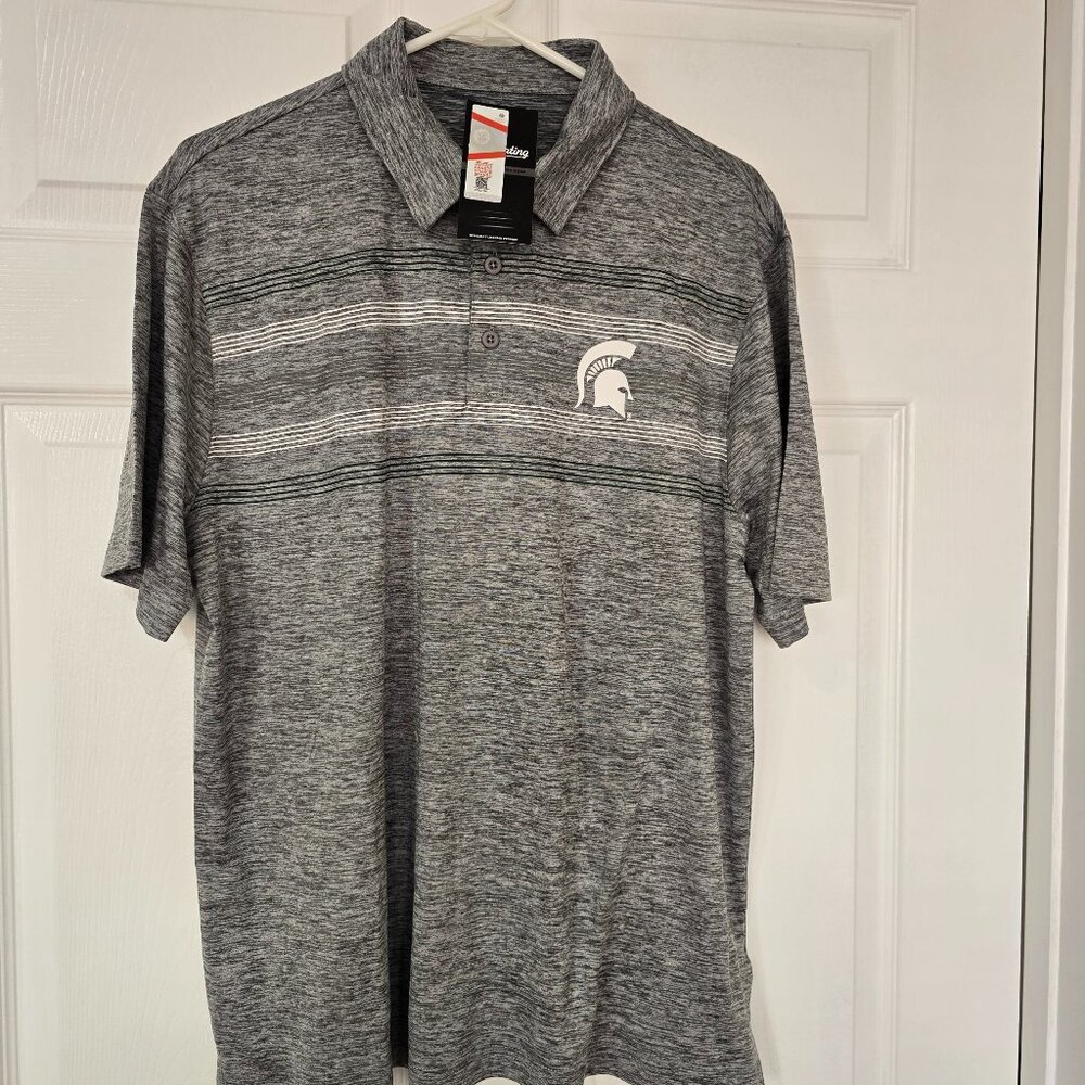 Michigan State‎ Spartans Men's Captivating Brand Polo Shirt Gray Size Large NWT